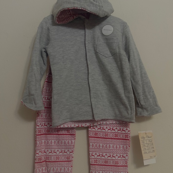 Harry & Violet Gray and Pink Hooded Baby Outfit Size 18M New - Picture 2 of 3